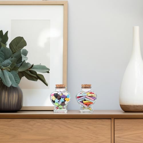 Bouteilles verre cœur transparentes mini bocaux d'exception pour table - 6