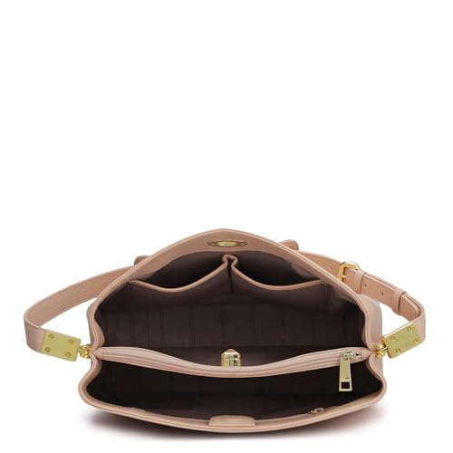 Image of Da Milano Women's Leather Shoulder Bag - Pink