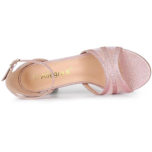 Allegra K Women's Glitter Ankle Strap Stiletto Heels Sandals4