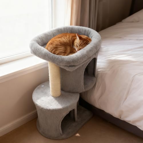 Árbol para gatos Tangkula pequeño 26 pulg interior gris miniatura 2