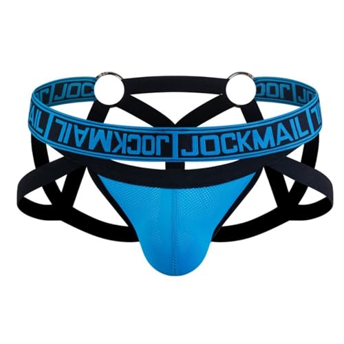 JOCKMAIL Men's Underwear Buttock-Lifting Sexy Thong Mesh Quick-Drying Transparent Temptation Steel Ring Bandage Hollow