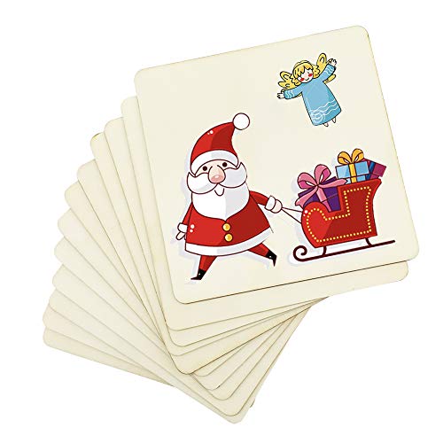 12 Pcs Balsa Wood Sheets, 5 Inch Square Blank Natural Wood Slices Unfinished Wooden Slice for Crafts, DIY, Painting, Staining, Scrabble Letters Decorations