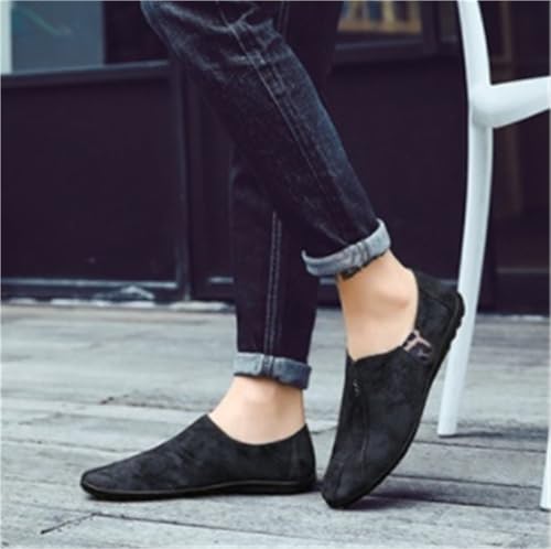 Men's Loafers Retro Printing Leather Loafers Comfortable Flat Heel Anti-Slip Classic Slip-on2