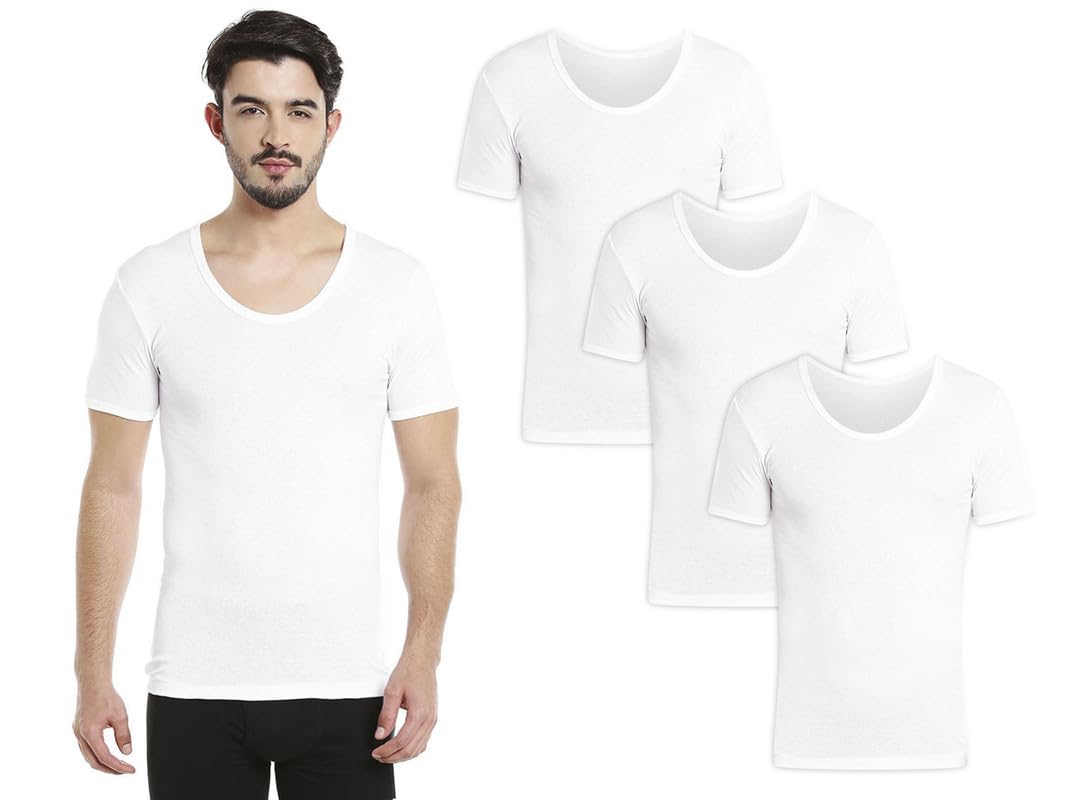 Men's U-Neck Cotton Undershirt (Pack Of 3)