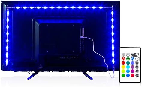 PANGTON VILLA Led Strip Lights 6.56ft for 40-60in TV, USB LED TV Backlight Kit with Remote - 16 Color 5050 LEDs Bias Lighting for HDTV