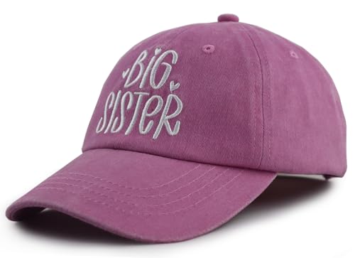 Big or Brother and Sister Hats for Boys Age 3-10 Year Old, Adjustable Embroidered Cotton Baseball Cap3