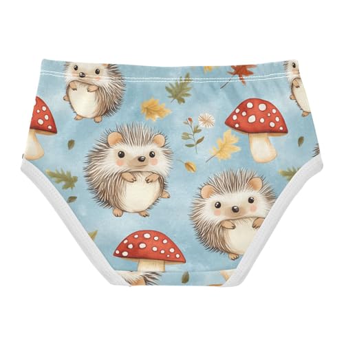 Wusikd Cute Hedgehogs Girls' Underwear Cotton Mushroom Girls Briefs Soft Toddler Underwear 2T2