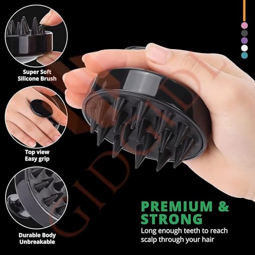 Image of Snika Soft Silicone Back Scrubber Long Handle Bath Brush + Body Scrubber Bath Brush + Scalp Massager for Hair + Face Scrubber Brush, Combination Combo, Super-Exfoliating & Lathering Body Scrubber, Shower Brush | BPA-Free | for Men and Women (With A Free Hook 3-pic)