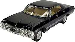 Miniatura Carrinho De Ferro chevrolet impala 1967 Abre a Porta Carro antigo de Coleção Metal (impala preto)