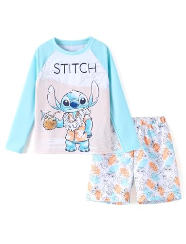Image of Disney Marvel Spiderman Swimsuit Rash Guard Shirt & Swim Trunks Stitch Boys Swim Set UPF 50+ Summer Kids Bathing Suit 3M-13T