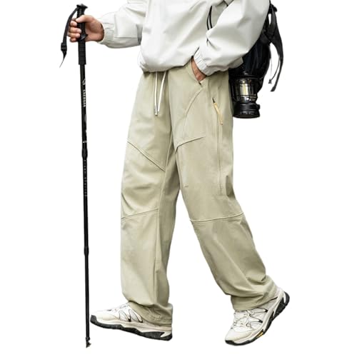 JEShifangjiusu Flat Pocket Parachute Pants for Men Unisex Street Y2K Pants Causal Baggy Cargo Pants Drawstring Trouser