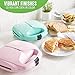 GreenLife Pro Electric Panini Press Grill and Sandwich Maker, Healthy Ceramic Nonstick Plates,Easy Indicator Light, PFAS-Free, Yellow