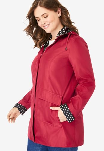 Woman Within Plus Size Dot Trim Raincoat3