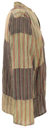 Chemise patchwork ethnique du Népal ample en coton pour homme en quête d'originalité