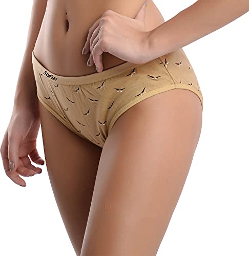 Image of StyFun Women Cotton Hipster Panties for Women Daily Use, Back and Front Coverage, Multicolor, for Size- S, M, L, XL, XXL, See Main Image to Check How Many Panty You Will Get
