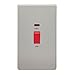 Price comparison product image Knightsbridge SF8332NBC Screwless 45 A 2-Gang DP Switch, Brushed Chrome with Neon
