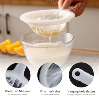 WUSJCOF 2 pezzi Filtro a Setaccio Ultrafine con Manico, filtri a rete in nylon, colino plastica, setaccio, etamina per cucina, Filtrare Liquidi, Olio, caffe, Vino, Succhi E Marmellate (400 Mesh)