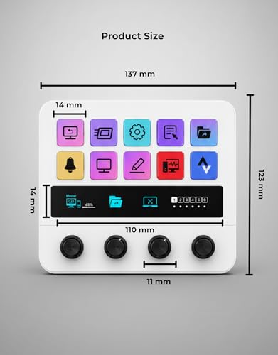 Image of APEX LIGHT Stream Dock Pro - White Studio Controller with LCD Keys, Dials & Touch Strip Programmable Macro Keypad for Streaming, Video Editing & Workflow Automation | Windows & Mac | 1-Year Warranty