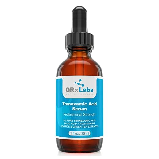 Tranexamic Acid Serum 5% (TXA) with Kojic Acid, Niacinamide & Licorice Extract | Fades Dark Spots, Discoloration | Topical Treatment for Hyperpigmentation | 1 fl oz Glass Bottle