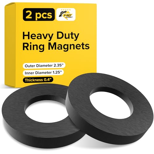 Strong Ceramic Ring Magnets, Countersunk Hole, 2.35x0.4 (60x10mm), 2 Pcs