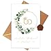 WenmthG Premium Hochzeitskarte mit Goldprägung-Umschlag und Wachssiegel - Karte Hochzeit Eukalyptus Muster - Glückwunschkarte Hochzeit - Geschenke für Brautpaar
