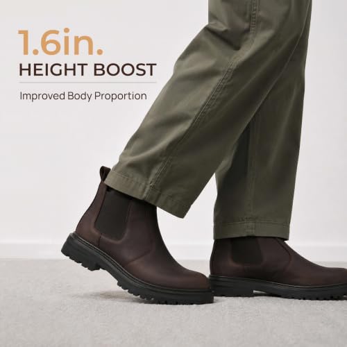 Image of Holy dove Men's Wide Toe Box Platform Chelsea Boots Slip-On Casual Ankle Dress Boot