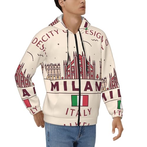 Veste à capuche thermique homme pour l'hiver : style Milan zippé