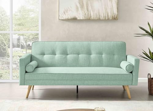 DecoInParis Banquette clic clac en Tissu Vert d'eau Tania