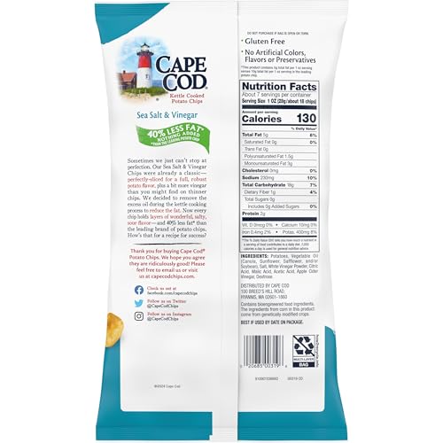 Cape Cod Potato Chips with Sea Salt, 7.5 Oz (Pack of 4) - image 4
