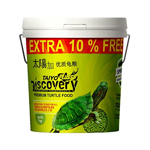 TED TABBIES Taiyo Pluss Discovery Premium Turtle Food 1Kg +10% Extra + 1 Turtle Conditioner Extra By - All Life Stages, Stick