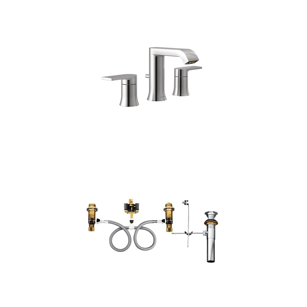 Moen T6708-9000 Genta Two-Handle Widespread Bathroom Faucet with 