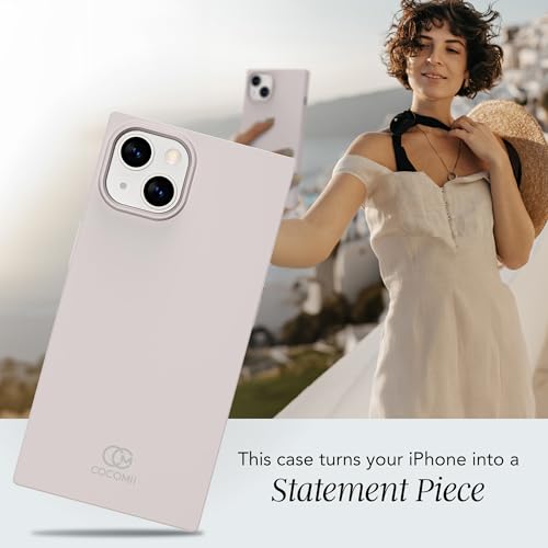 Image of COCOMII Rectangle for iPhone 14 Plus /15 Plus Case, Matte Ivory Silicone