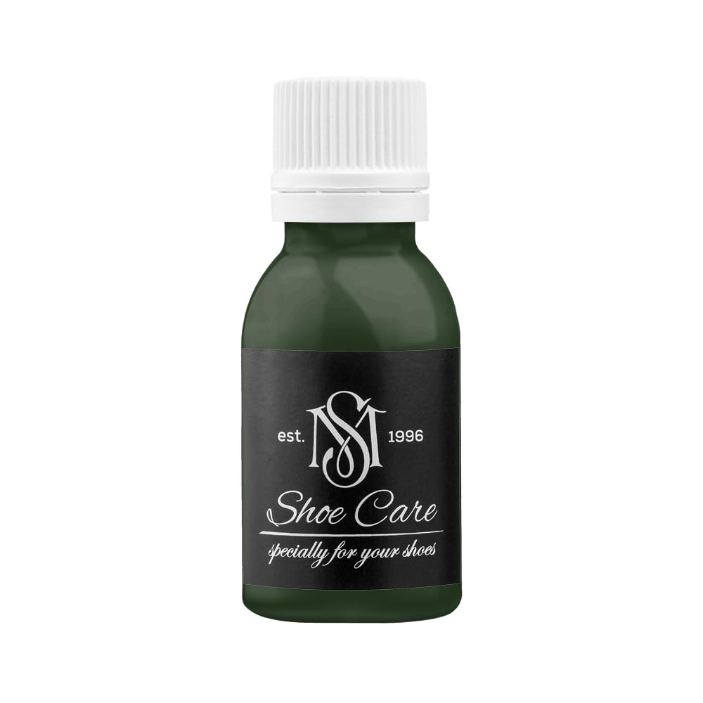 Uniwersalna farba do skóry - NCS S 8010-G30Y Niemal Czarna Oliwka - Mocno kryjąca farba do renowacji obuwia, toreb i sneakersów marki MAVI STEP - 100 ml / 3.40 fl oz