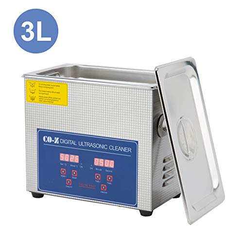 CO-Z 3L Professional Ultrasonic Cleaner with Digital Timer&Heater for Jewelry Glasses Watch Dentures