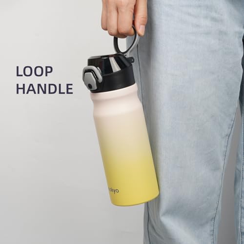 Image of Konokyo 18 oz Insulated Stainless Steel Sports Water Bottle with Straw Lid