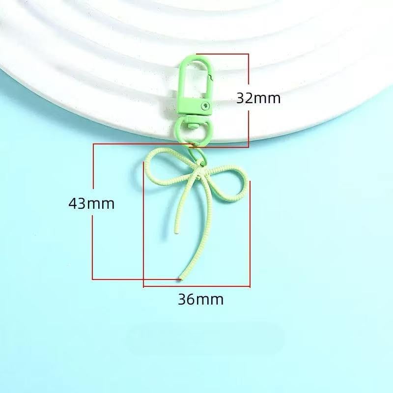 4 Pcs Candy Color Bowknot Shape Keychain Pendant Multicolor Butterfly Knot Key Chain able Bows Ornament for Phones Car Keys Bags Women's Keyrings & Keychains - Image 2