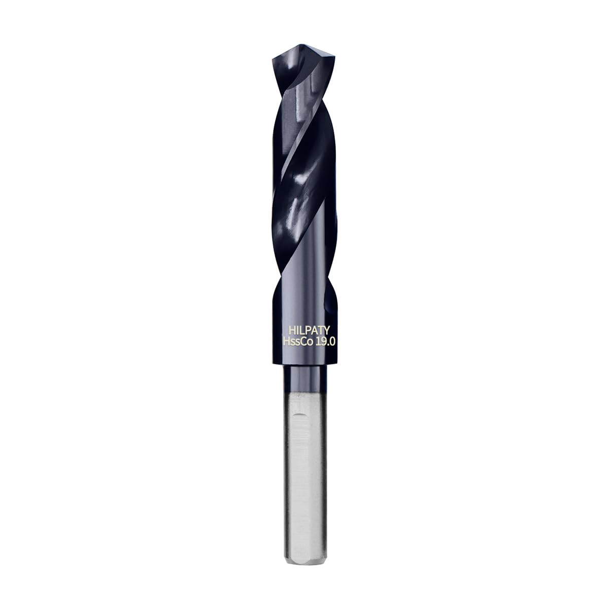HILPATY Cobalt Drill Bit 19mm, M35 HSS AlTiN Coating Reduced Shank Drill Bit for Metal, Stainless Steel, Aluminium, Alloy, Wood, Plastic, Non-Ferrous Etc.