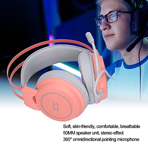 Gaming-headset, surround-stereogeluid RGB-hoofdtelefoon Plug-and-play PC-gamingheadset voor beter gamen voor het luisteren naar muziek(roze) - Afbeelding 5