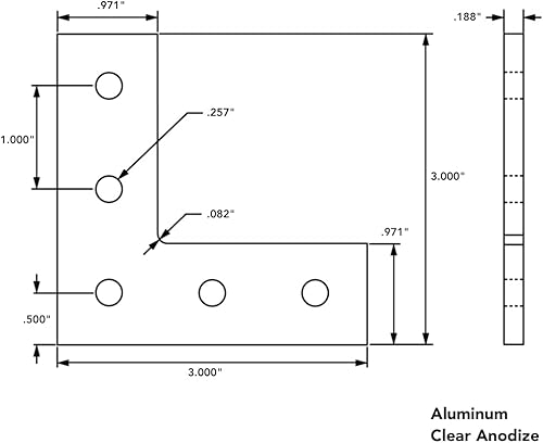 Miniatura 4 de 8020, 4081, serie 10, soporte de placa plana de aluminio de 5 agujeros L, soporte de conector de montaje recto para extrusión de aluminio extruido