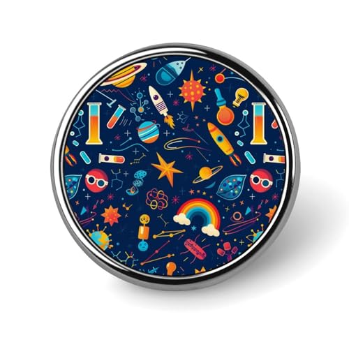 Broche Redondo Con Iconos De Ciencia, Divertidos Y Vitales, Para Solapa, Corbata, Para Mujeres, Hombres, Oficinistas, Profesores, Decoración