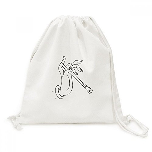 Sac cordon bouddhisme en toile au motif artistique de ligne fine