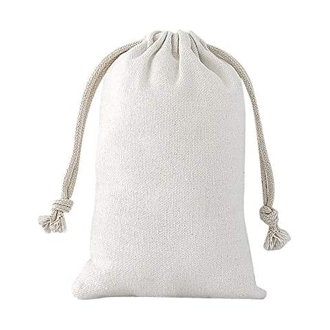 SumDirect 20Pcs Cotton Muslin Bags,White Mini lightweight Gift Bags Breathable Pouches with Drawstring Reusable Packing Storage Bags for Wedding, Party, Birthday (10x15cm) Cover