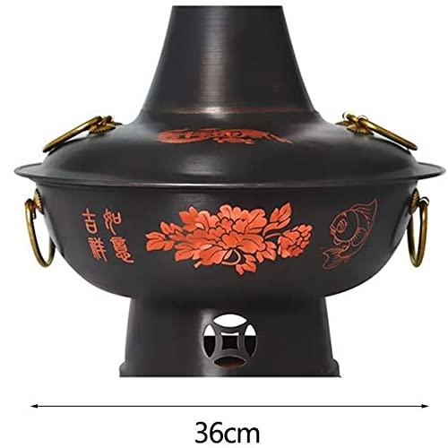 Olla tradicional china de carbón de cobre 36 cm miniatura 2