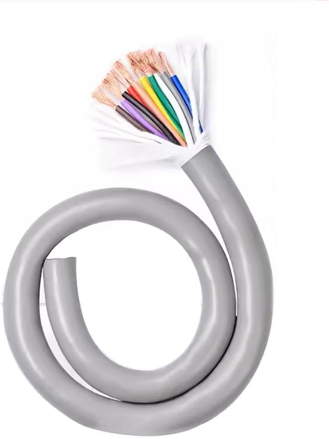 2m Electrical Wire, High Fexibility PVC Tinned Copper Wire 6-12 core, 0.15mm²- 0.75mm², TRVV Signal Wire, Signal Control Cable(7-core x 0.75mm²)