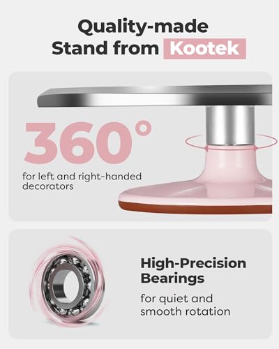 Image of Kootek Aluminium Alloy Revolving Cake Stand 12 Inch Rotating Cake Turntable for Cake, Cupcake Decorating Supplies for Mother's Day