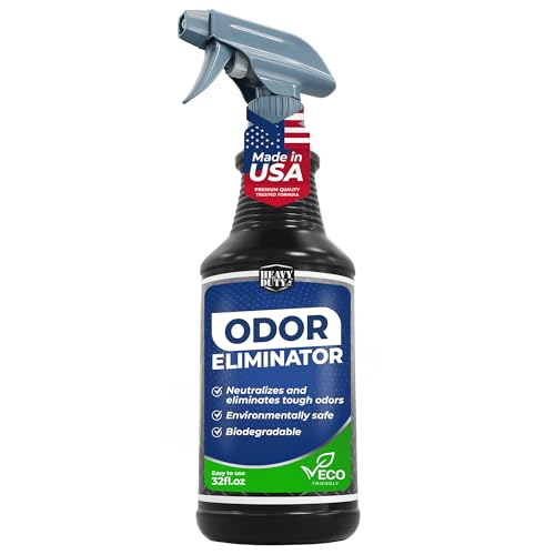 Heavy Duty Odor Eliminator Spray - 32 fl oz - Professional Strength Deodorizer for Pet, Food & Fire Odors - Non-Toxic, Fast-Acting & Residue-Free Formula - Multi-Surface Use