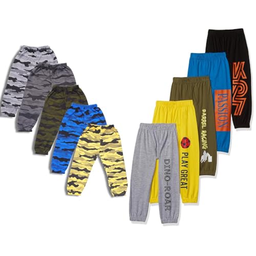 Image of T2F Boys Mid Rise Regular Fit Track Pants Pack of 2