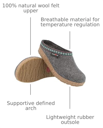 Image of HAFLINGER GZ Clog - Grey, 45 14 Women /12 Men