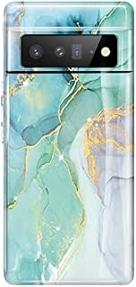 luolnh Pixel 6 Pro Case,Google Pixel 6 Pro Case Marble Glitter Brilliant Cute Design Soft Silicone Rubber TPU Bumper Cover Phone Case for Google Pixel 6 Pro(2021) -Abstract Mint