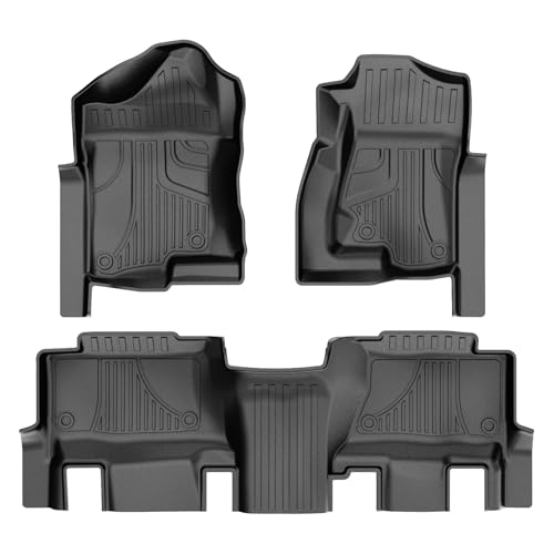 AOMSAZTO Floor Mats for 1999-2006 Chevy Silverado & GMC Sierra Crew Cab - 1st and 2nd Row All Weather Protection Car Liner for Chevrolet Silverado Accessories